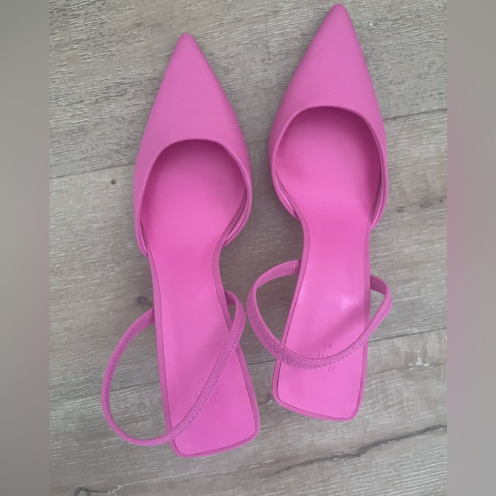 H and M Barbie pink sling back mule